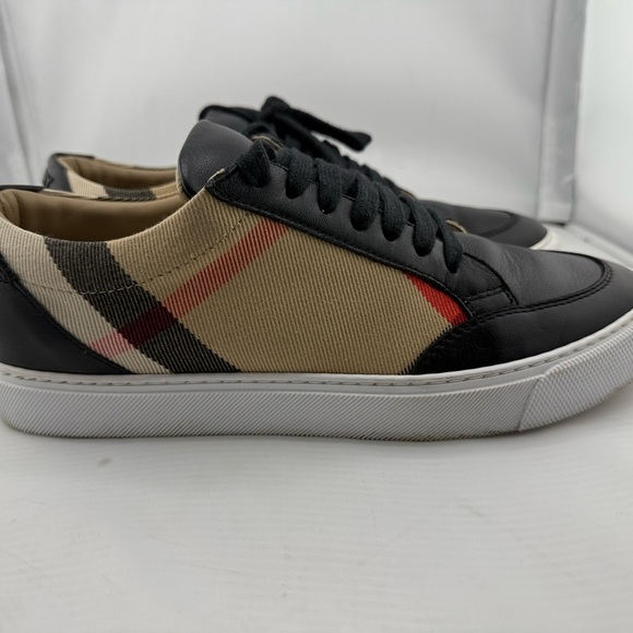 Burberry Tan and Black Sneakers with Diagonal Stripe Authentic - Picture 1 of 9